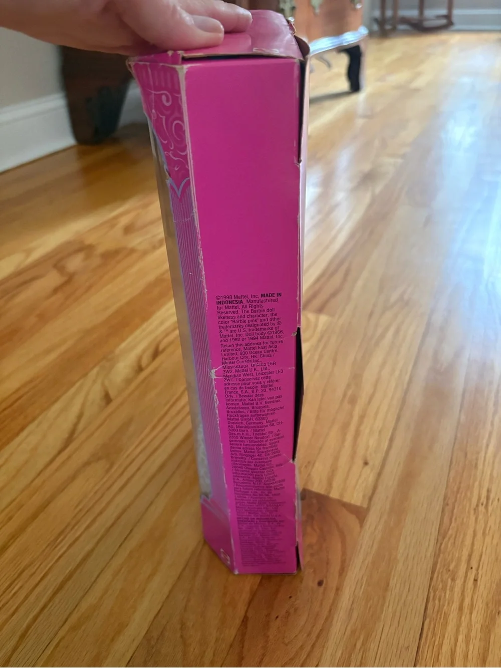New VTG 1990’s 1998 Mattel Winter Evening Barbie Blonde In Original Pink Box OS